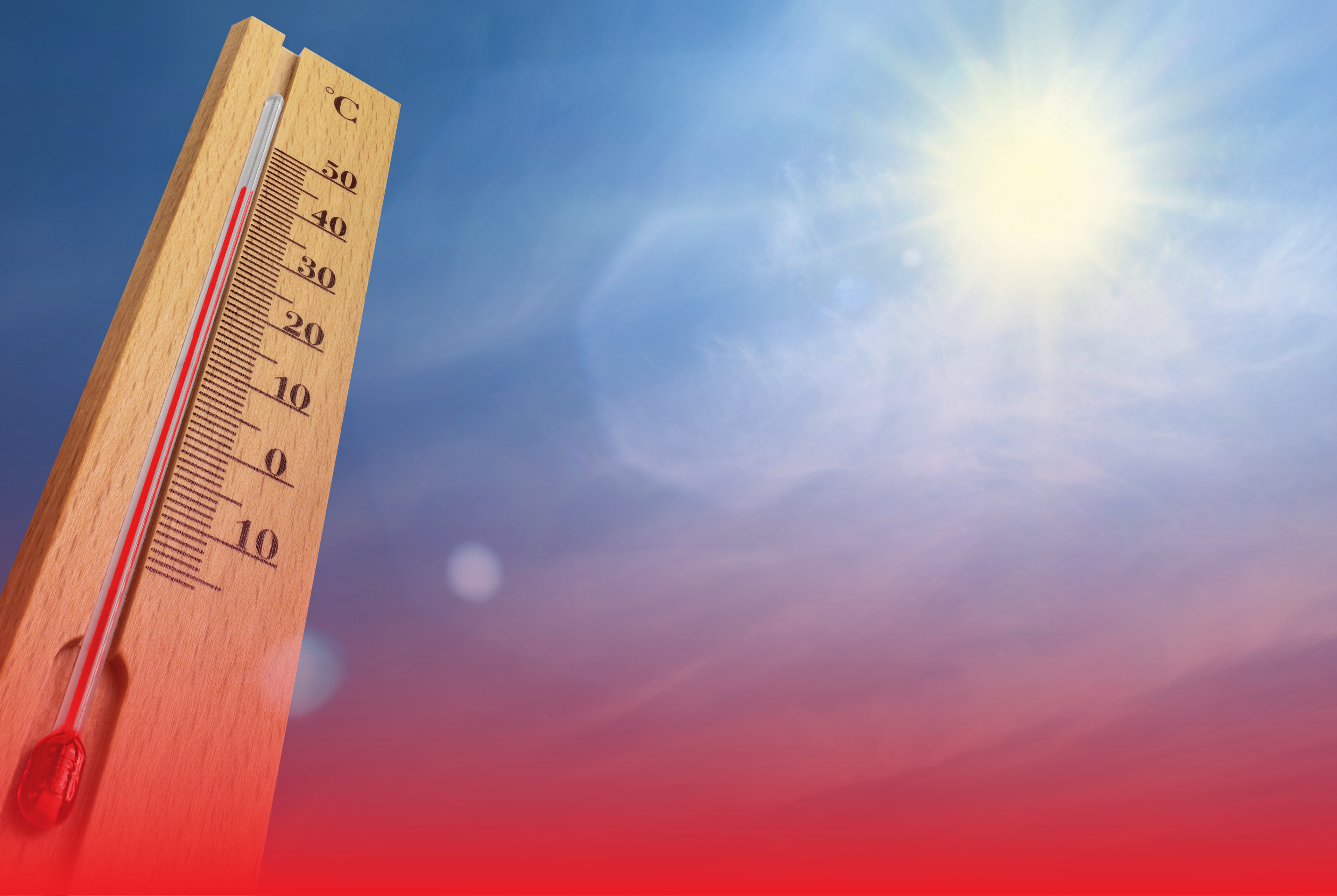 Thermometer On A Hot Day Banner