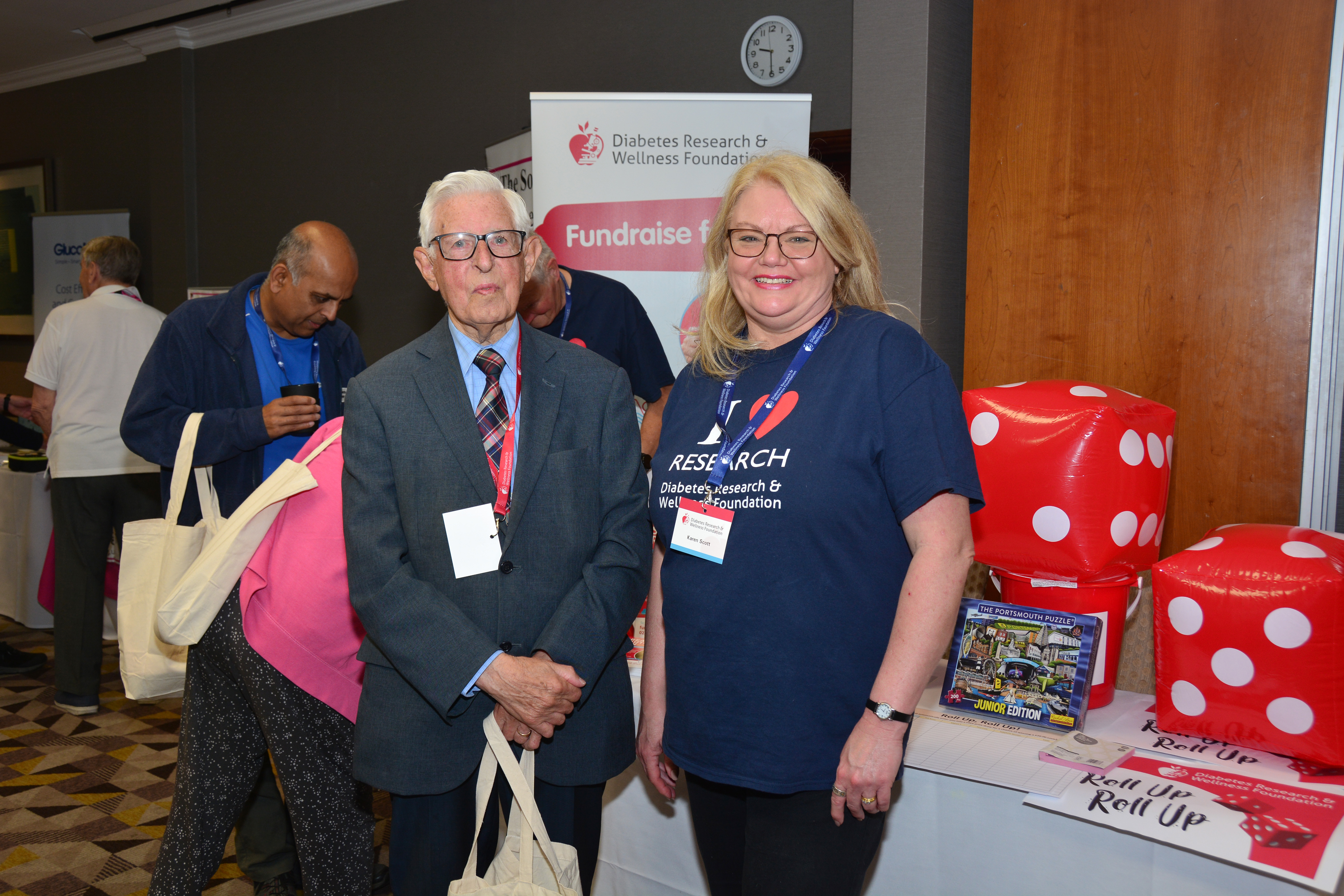 DRWF staffer Karen with wellness day attendee.