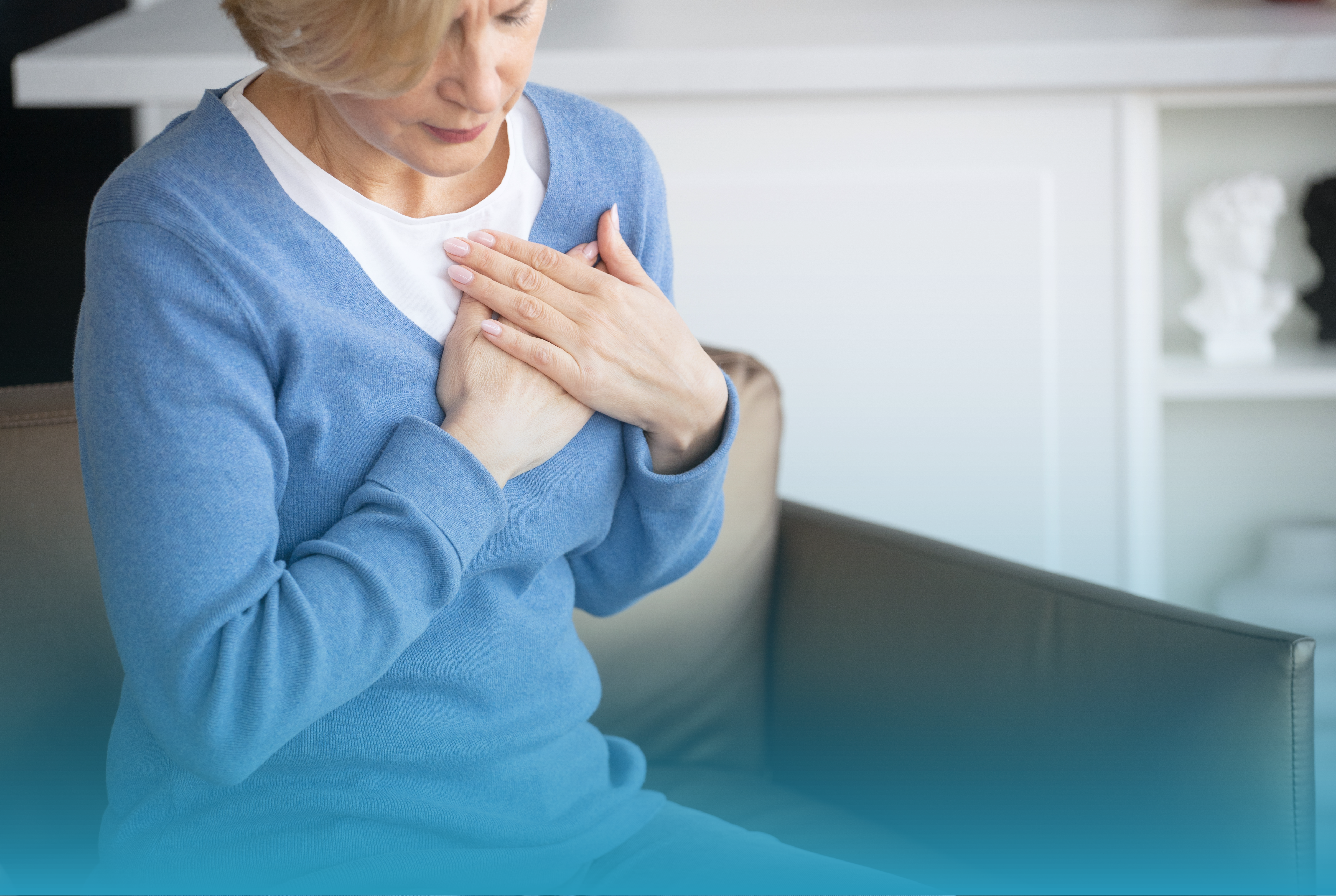 Woman With Chest Heart Pain Banner