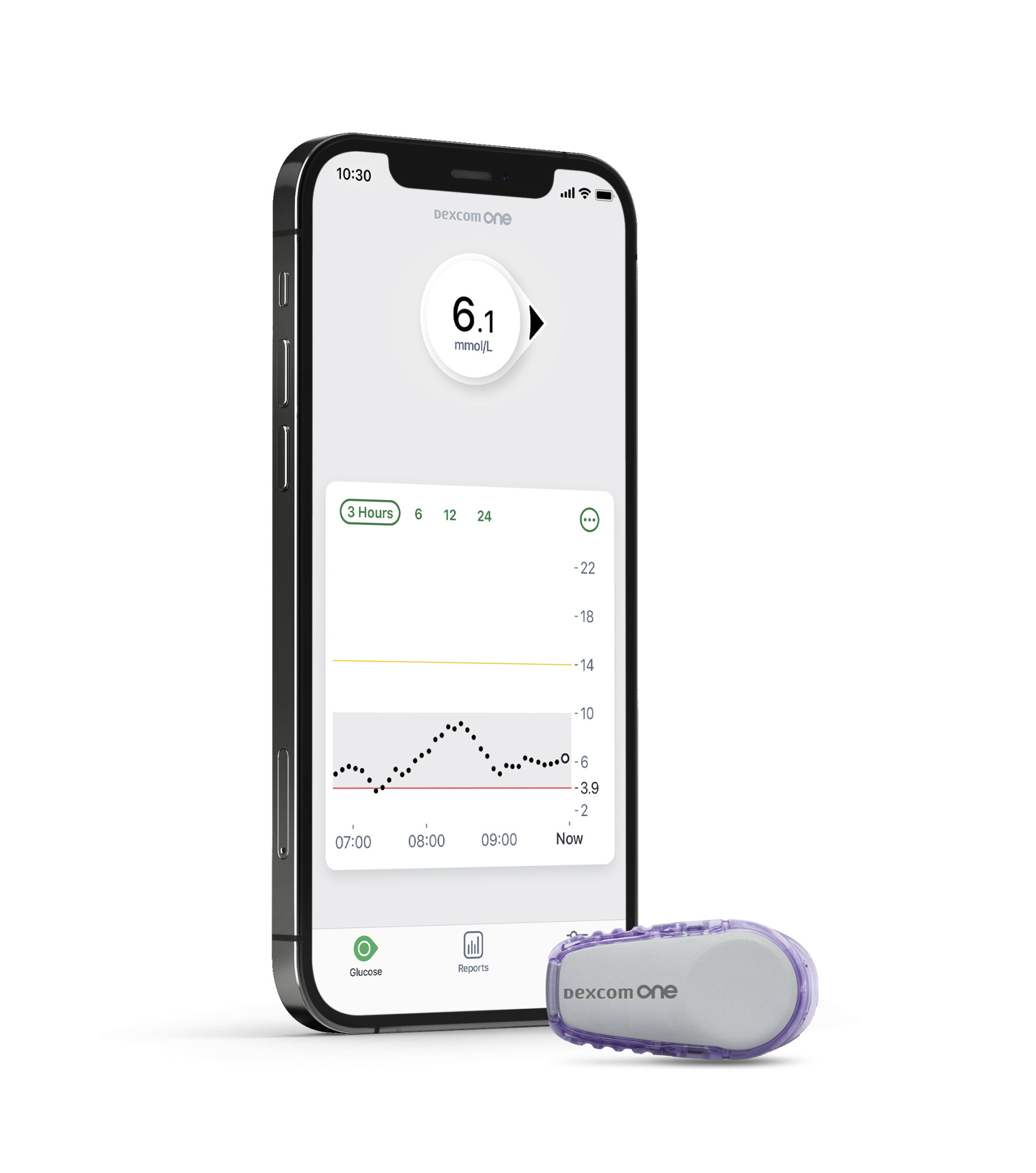 Dexcom sensor with phone 