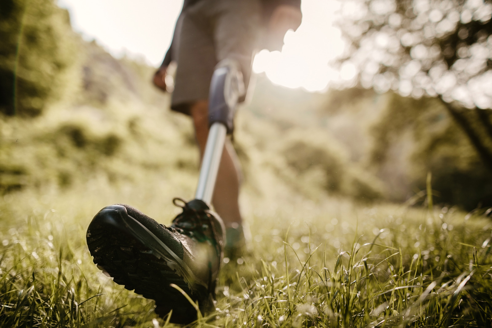 A person with a prosthetic limb. 