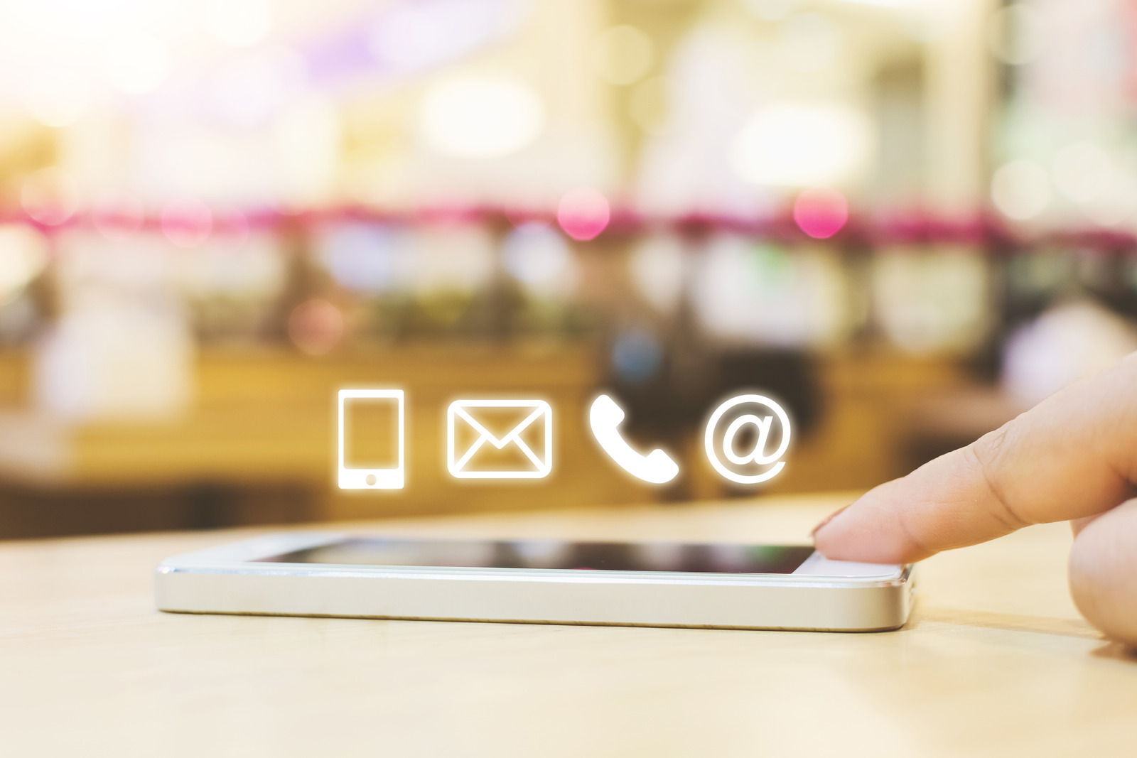 A phone with graphics above it. 